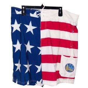 GIII Sports By Carl Banks NBA Golden State Warriors Americana Trunks, XXL